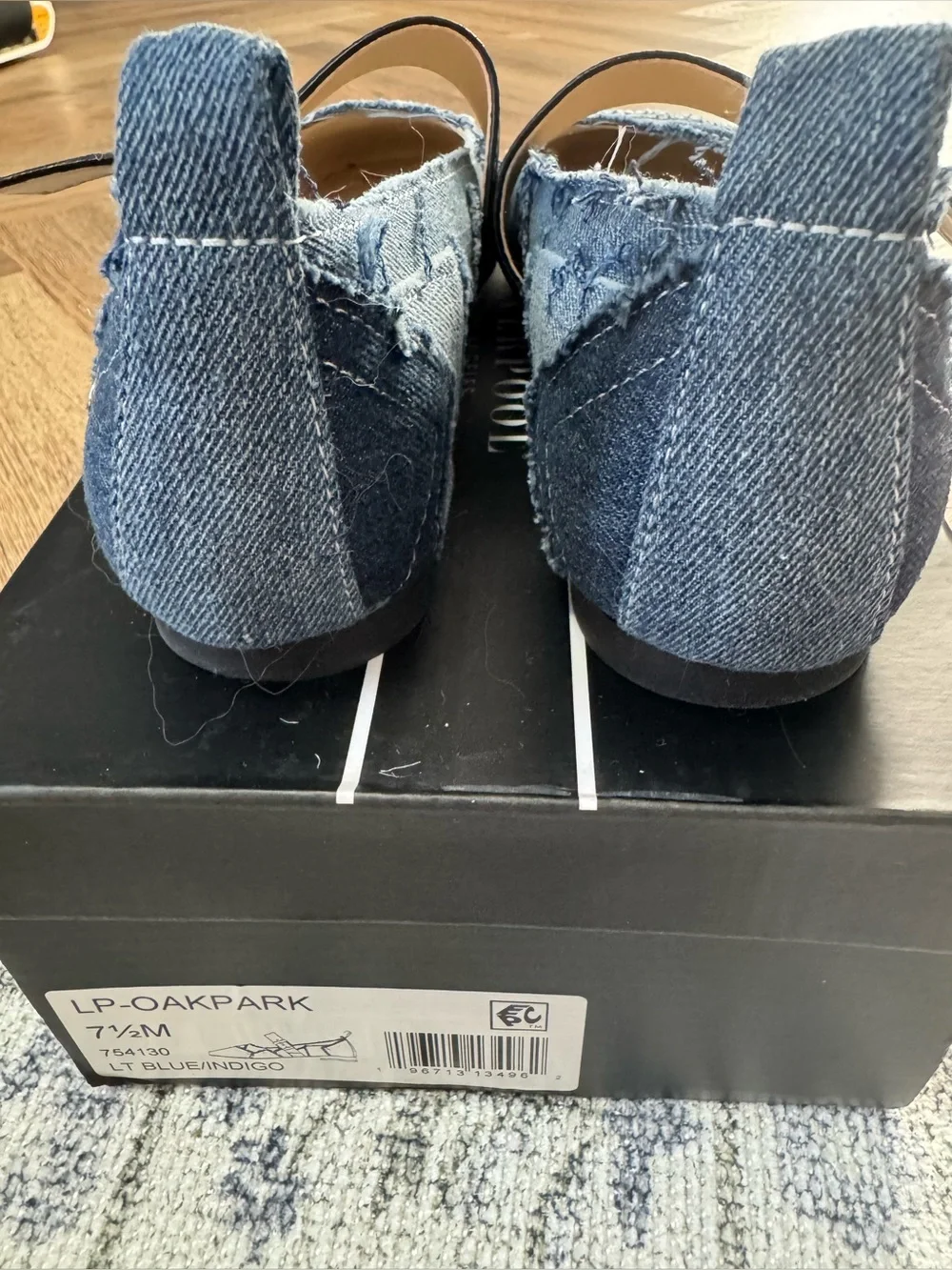 Liverpool Los Angles Patchwork Denim Maryjane Ballet Flats NIB - Picture 8 of 9